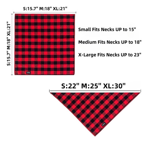 Juego De 6 Pañuelos Para Perros Gofshy Buffalo Plaid Otoño-n