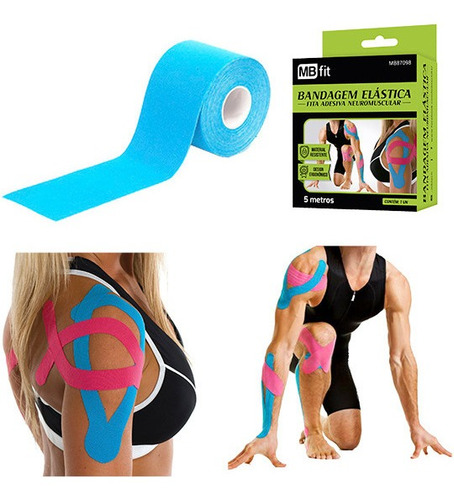 Fita Elástica Adesiva Sports Kinesio Tape Bandagem Funcional