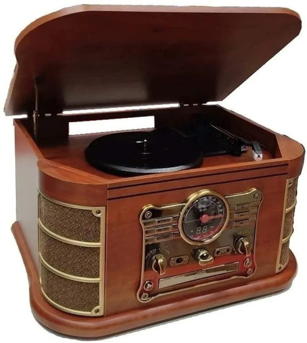Imagem 2 de 5 de Vitrola Spazio Vitrola Vinil Cd K7 Bluetooth Retrô Vintage