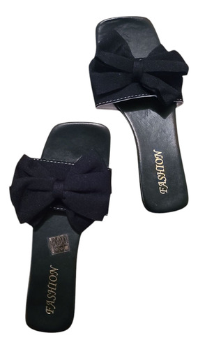 Sandalias Planas Con Decoración De Lazo Para Mujer.