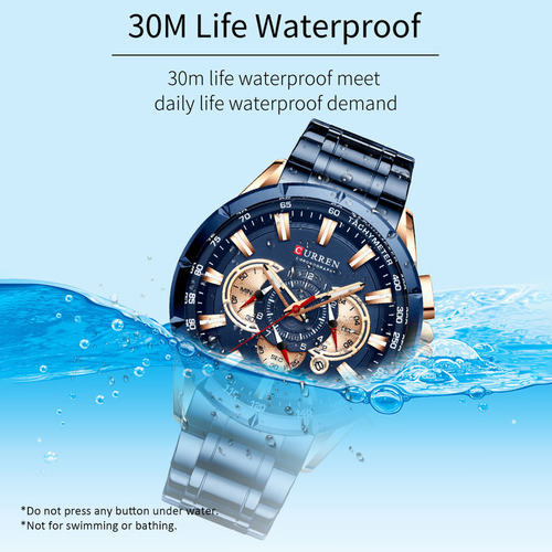 Cv Reloj De Pulsera Curren 8363 Man Quartz Minute Para