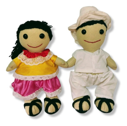 Pareja De Muñecos Guarijíos De Tela Hechos A Mano