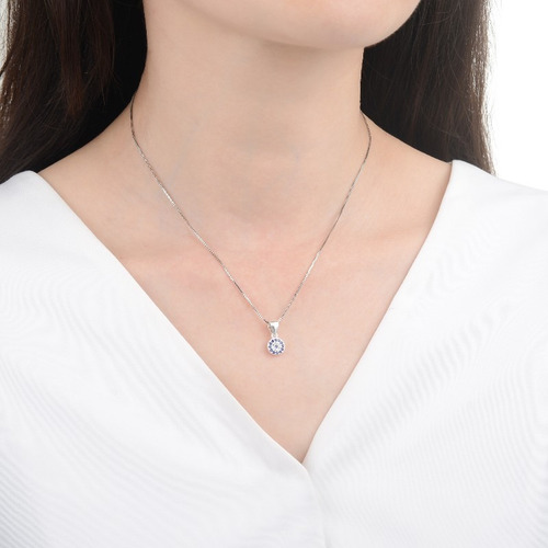 Cadena Veneciana + Dije De Ojo Turco C / Piedras Plata 925 Plateado