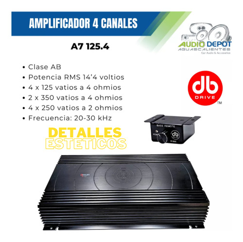 Amplificador 4 Canales 1000w Db Drive Con Detalles Estéticos