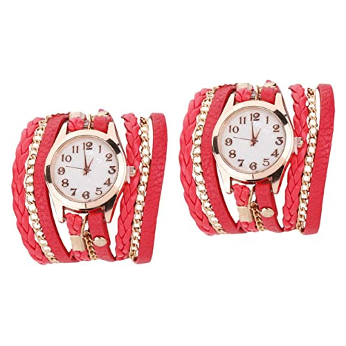 2 Piezas Reloj Tejido Relojes De Moda Para Mujer Relojes De 