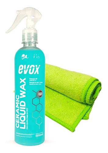 Cera Liquida Ceramic Liquid Wax Evox + Pano Microfibra 