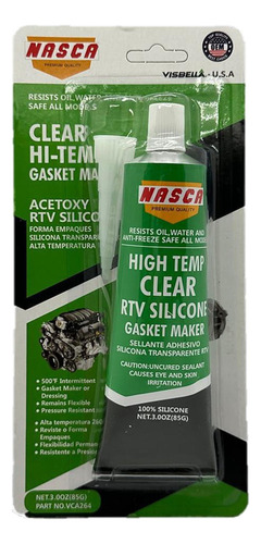 Silicon Trasparente Para Alta Temperatura Carton Con 12pzs