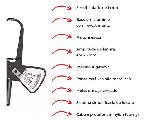 Adipômetro Plicômetro Clínico Tradicional Cescorf + Trena