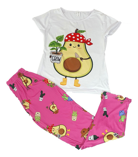 Pijama De Aguacate Pirata De Pantalon Con Blusa Dama Y Niña