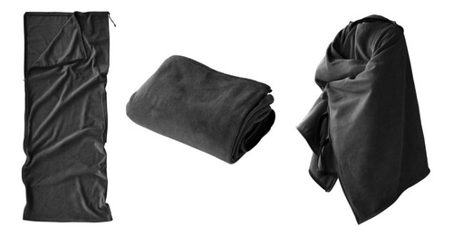 Imagem 3 de 3 de Saco De Dormir Manta Fleece 3 Em 1 - Trilhas E Rumos