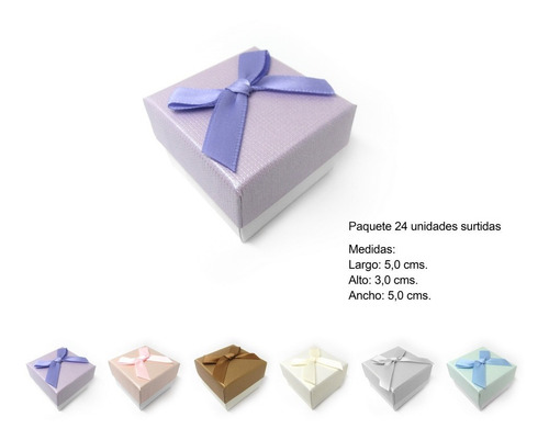 Imagen 1 de 7 de Pack De 24 Cajas Para Anillos, Aros O Joyas