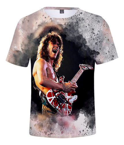 Hjb Nueva Camiseta De Eddie Van Halen Con Impresión 3d