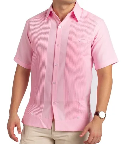 Guayabera rosa sale