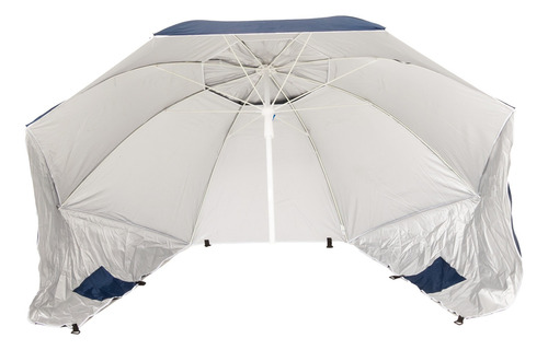 Sombrilla C/cortina 2,2m Playa Camping + Acc Filtro Uv50 Color Azul Marino Liso