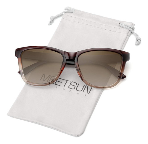 Meetsun Lentes De Sol Polarizados Para Mujer Y Hombre, Esti. Color Marco Marrón Degradado/lente Marrón Degradado