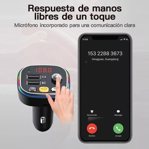 Transmisor Receptor De Adaptador Bluetooth Para Auto Estéreo