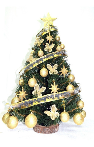 Arbol De Navidad 80 Cm  + Kit 30 Pzas  Oro - Sheshu