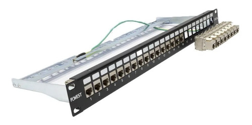 Patch Panel Cat6a Powest 24p 1u Blindado