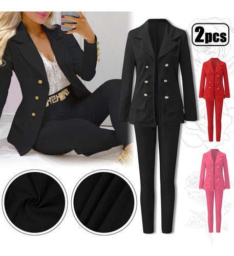 Conjunto 2pzs Traje Sastre Formal Para Mujer/blazer+pantalón