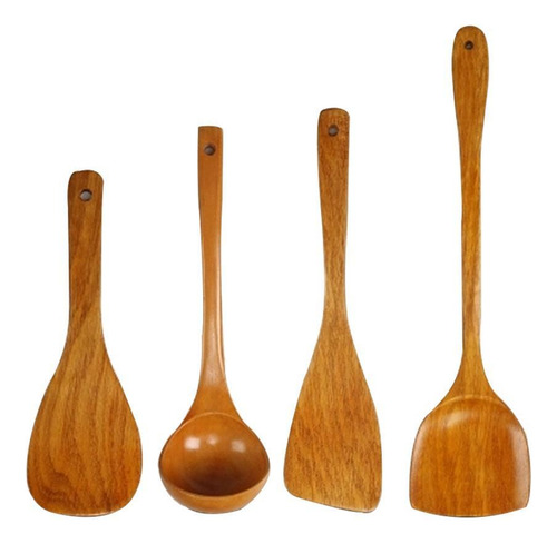 Utensilios De Madera Para Cocinar 4 Utensilios Antiadherente