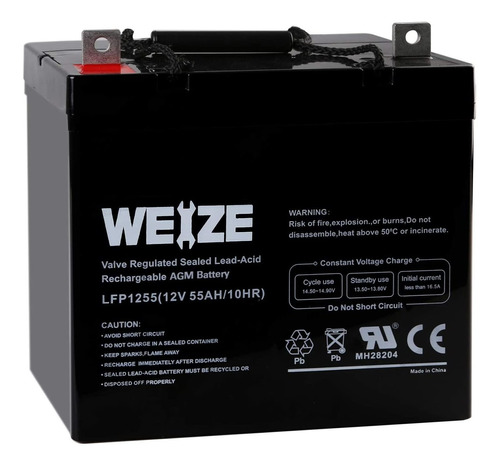 Weize Bateria De Ciclo Profundo De 12 V 55 Ah Ub12550.