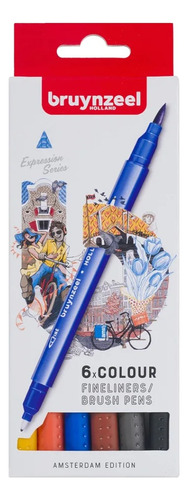 Bruynzeel Marcador Punta Fina Brushpens X 6