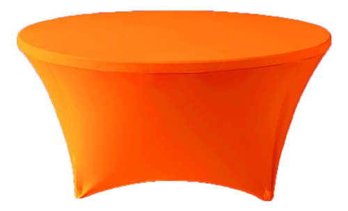Mantel Redondo De Elastano Ajustable De Color Naranja Neón D