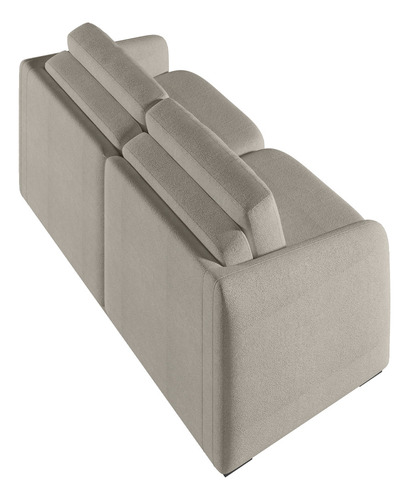 Sofá Cama para Sala de Estar 2 Lugares 196cm Montserrat K01 Bouclê Bege