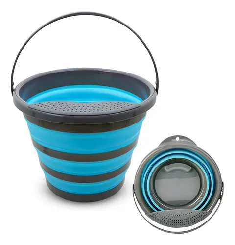 Cubeta Plegable De Silicón, 10 Litros, Cubo Plegable Con