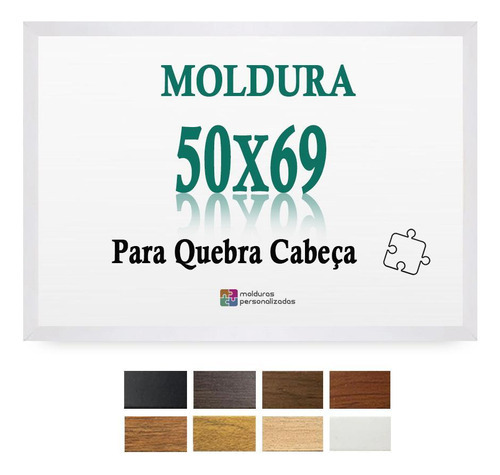 Moldura Branca 50x69 Para Quebra Cabeça Grow 1000 Peças Petg