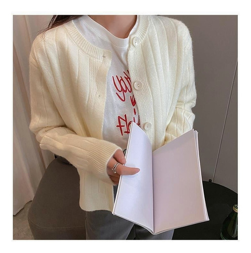 Sueter Mujer Moda Sweater Dama Abierto Botones Abrigo Ligero