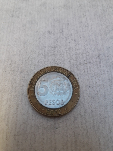Moneda $5 Republica Dominicana 2002