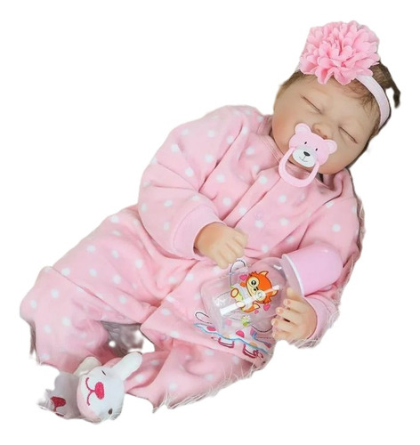 Muñeca Bebe Recien Nacido Tipo Reborn Pink Doll 18 Pulgadas
