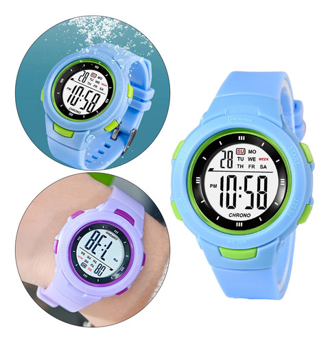 3 Reloj Digital Para Niños Reloj De Pulsera Para Azul Claro