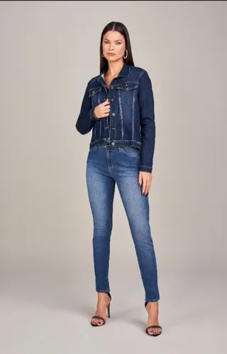 Jaqueta jeans lado avesso 2025