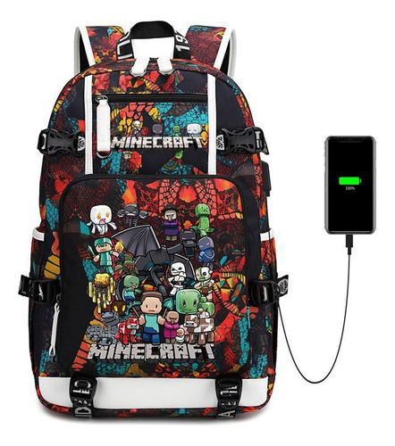 Bolso De Hombro Dream Schoolbag De Gran Capacidad Minecraft