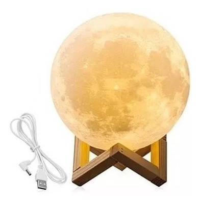 Lampara Velador Led Luna Moon Original Táctil 18cm