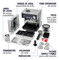 Comprar Oster BVSTEM7400 Cafetera Automatica Oster Espresso Barista Molinillo 2,8L Color Negro
