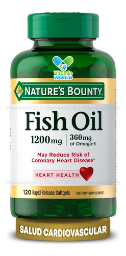 Nature's Bounty Fish Oil Aceite Pescado 1200 Mg 120 Softgels