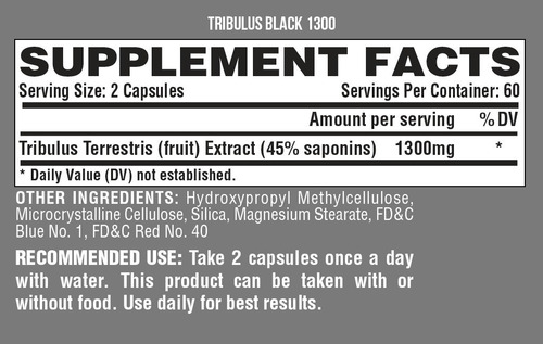 Imagen 2 de 2 de Nutrex Tribulus 1300 Mg 120 Capsulas Vitaminas