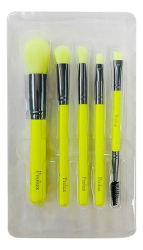 Set De 5 Brochas De Maquillaje Prolux K-811 Amarillo Neon
