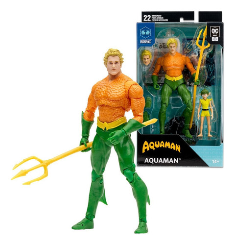 Aquaman Dc Classic Wave 1 Action Figure With Mcfarlane Toys Digital Collectible Coleccion Muñeco Para Niños Chicos Juguete Figura De Accion Articulada Diseño Premium Coleccionable Con Acompañante Qwsp