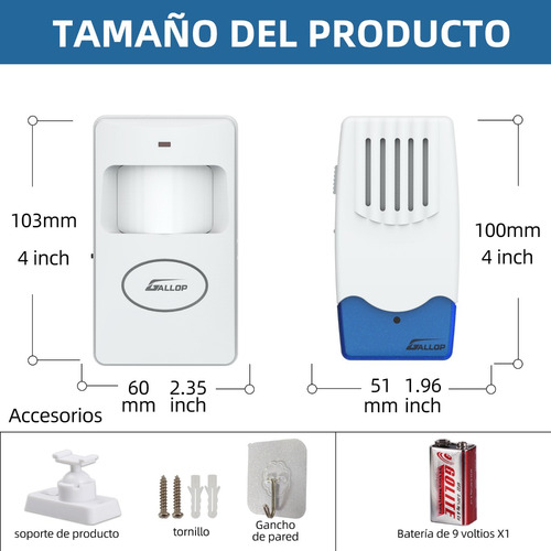 Alarme De Sensor De Movimento Sem Fio 120db Doorchime Com Lu