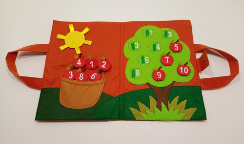 Imagem 6 de 6 de Livro Quiet Book Sensorial Aprendendo Os Números Em Feltro