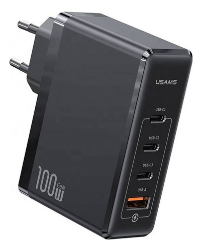 Cargador De Pared Carga Rápida Usams 3 Usb C 1 Usb 100w