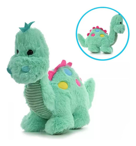 Dinosaurio De Peluche Super Suave Colorido Verde Original