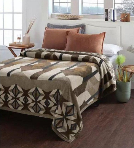 Cobertor Dyuri Jolitex Casal 1,80m X 2,20m Cor Elba Caramelho Desenho Do Tecido Florido