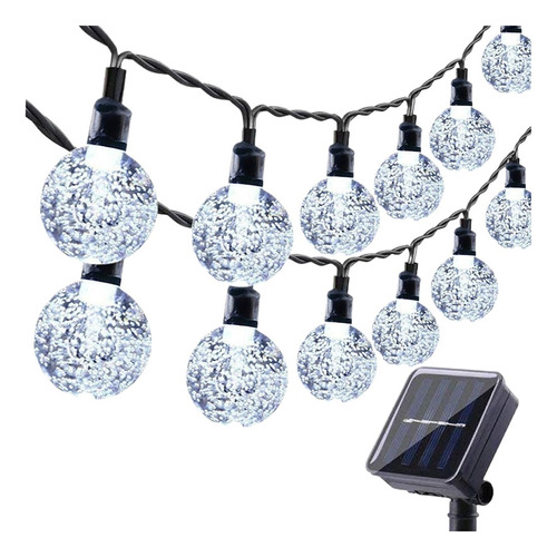 Luces De Bola De Cristal De Cuerda Solar De Navidad 100 Led