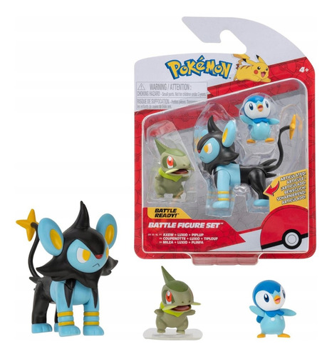 Figuras De Pokemón Original - Axew + Luxio + Piplup