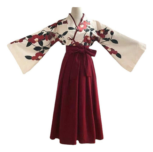 Kimono Sakura Girl Vestido Estampado Floral Para Mujer Orien